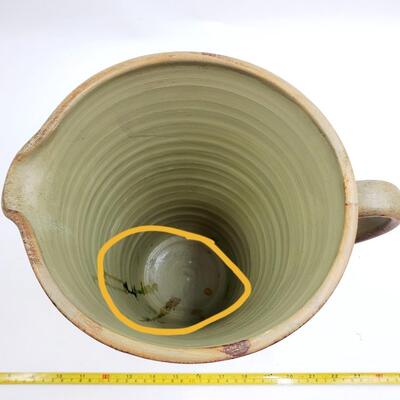 DECORATIVE GREEN PITCHER~POTTERY MADE IN ITALY