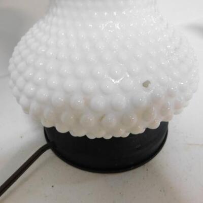 Vintage Hobnail Milk Glass Hurricane Lamp