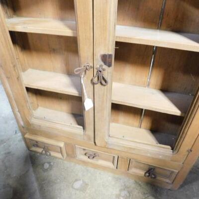 Vintage Solid Wood Country Cupboard Hutch Top 