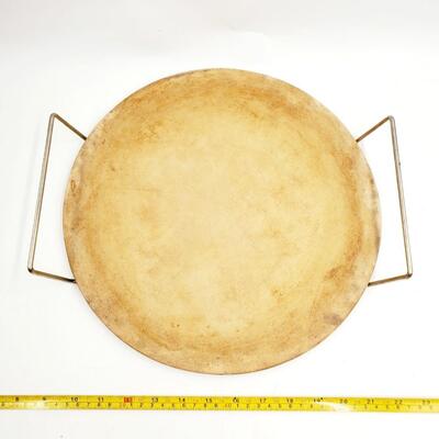 PAMPERED CHEF 13 INCH PIZZA BAKEWARE STONEWARE WITH WIRE RACK 