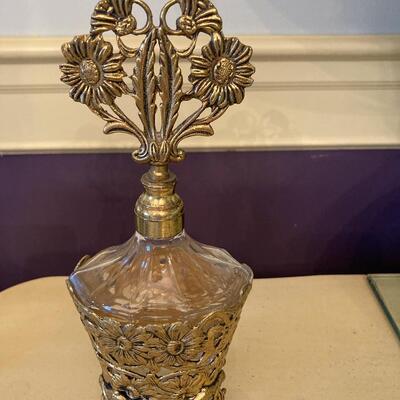Brass & Glass Perfume Bottle