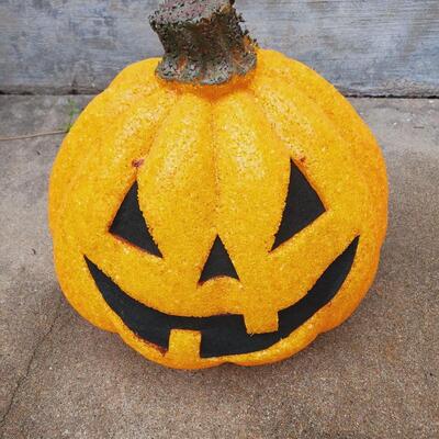 VINTAGE SEASONS MELTED POPCORN LIGHT UP JACK~O~LANTERNS BUNDLE OF 4