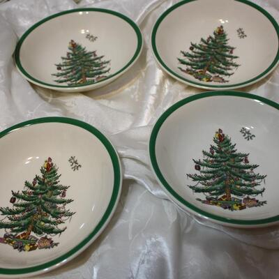 Spode Christmas Tree 4 cereal bowls 6.25"  (JS/LG)