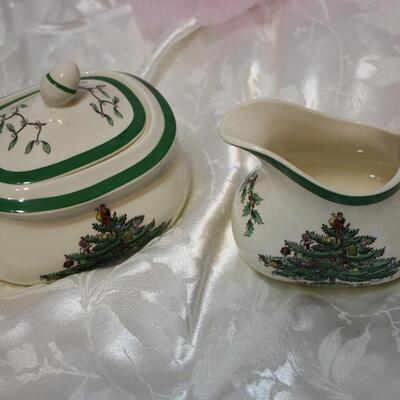 Spode Christmas Tree Sugar & Creamer  (JS/LG)