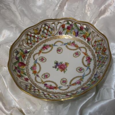 Schumann Bavaria U.S. zone pierced bowl 7.5"   (JS/LG)