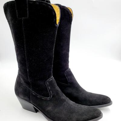 GIANNI BINI SIZE 10M BLACK SUEDE CALF BOOTS