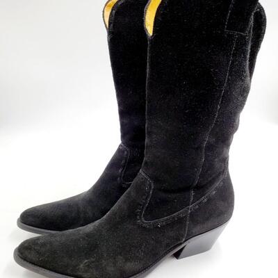 GIANNI BINI SIZE 10M BLACK SUEDE CALF BOOTS