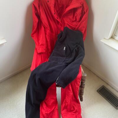 Lot 368: Red Snowsuit  and DKNY Jumpsuit 