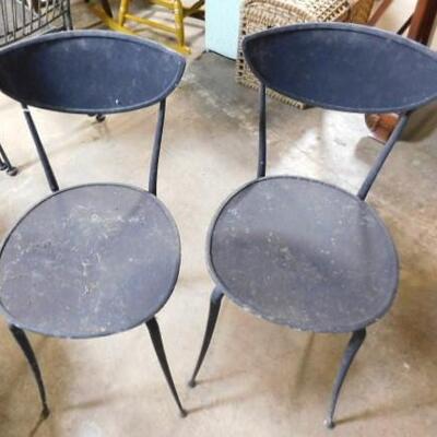Pair of Arper Cast Iron Chairs