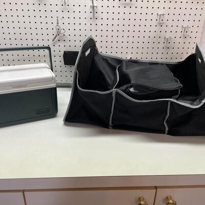 Lot 413  Small Coleman Cooler and Truck Organizer