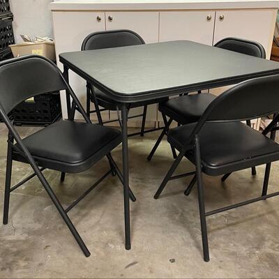 Lot 422  Card Table and Chairs