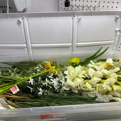 Lot 429  Two Bins of Silk Flowers 