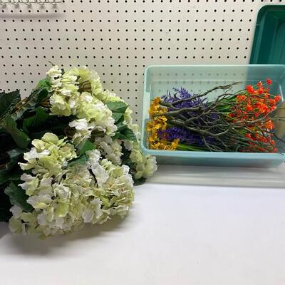 Lot 430  Two bins of Silk Flowers