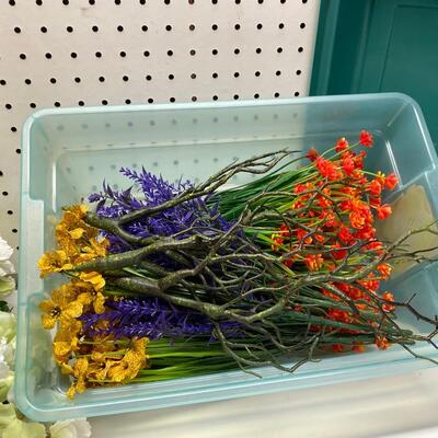 Lot 430  Two bins of Silk Flowers