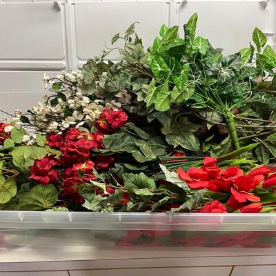 Lot 432  Two Large Bins of Silk Flowers