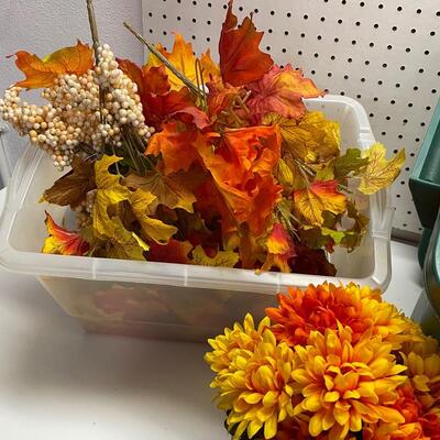 Lot 433  Two Bins of Fall Flowers 