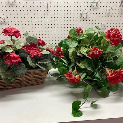 Lot 442  Two Silk Geranium Arrangements