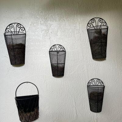 Lot 448  Five Metal Mesh Planters