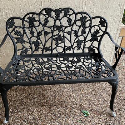 lot 449  Black Metal Bench
