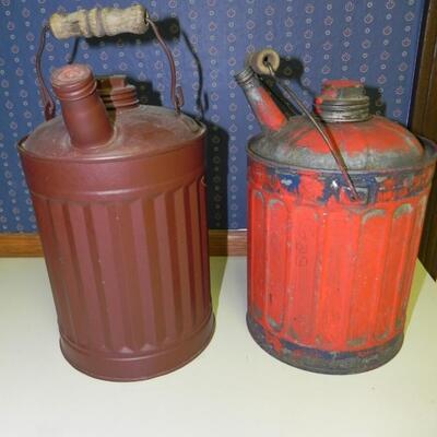 LOT 21  TWO OLD OIL OR GAS CANS