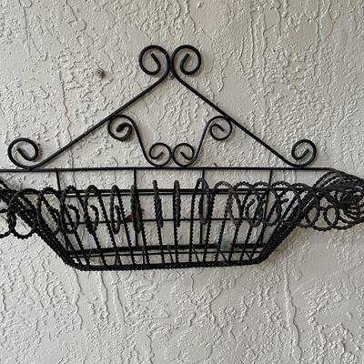 Lot 453  Black Metal Wall Planters
