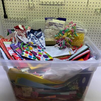 Lot 459  Large Bin of Gift Bags, Tissue, Etc