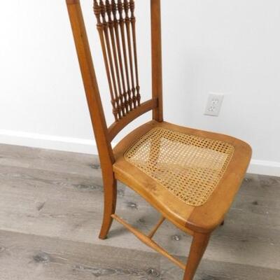 Antique Maple Wood Cane Seat Chair