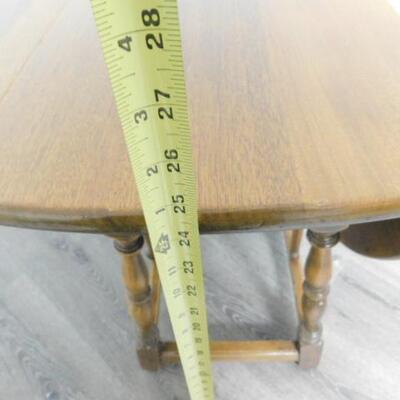 Vintage Solid Wood Walnut Drop Leaf Side Table