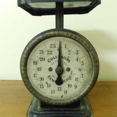 Antique Columbia Family 24 Pound Scale by W. Bingham Co. 