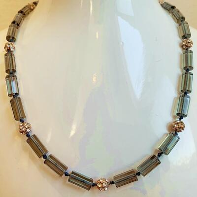 J Crew Rhinestone and Glass Bead Necklace