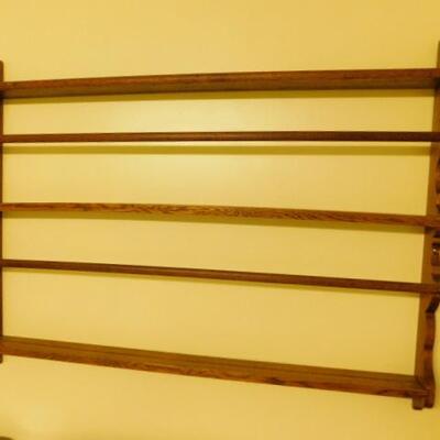 Solid Wood Wall Hanging Dish or Collectible Display 42"