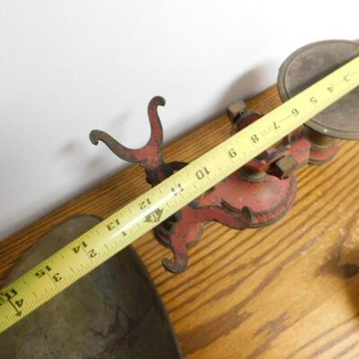 Antique Yeter S. Buck Sons, Ashland, PA  Merchant's Counter Scale with Various Disc Weights