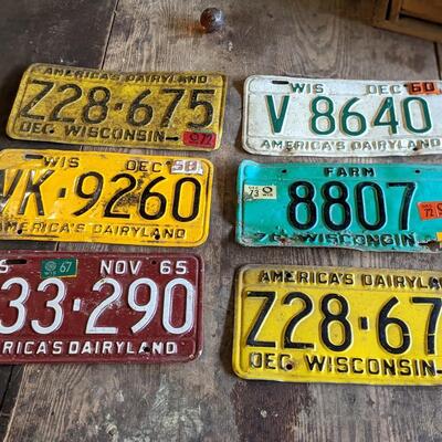 Set of Vintage License Plates