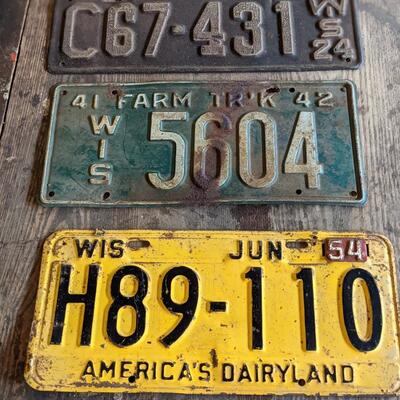 Set of Vintage License Plates 3
