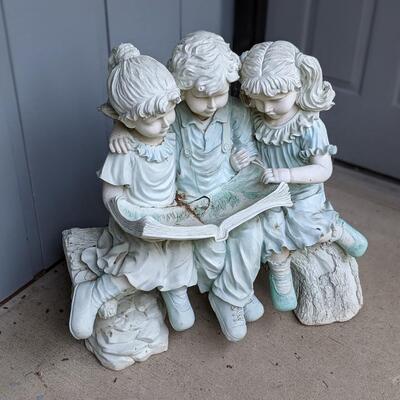 Adorable Polymer Casting of Children Statue