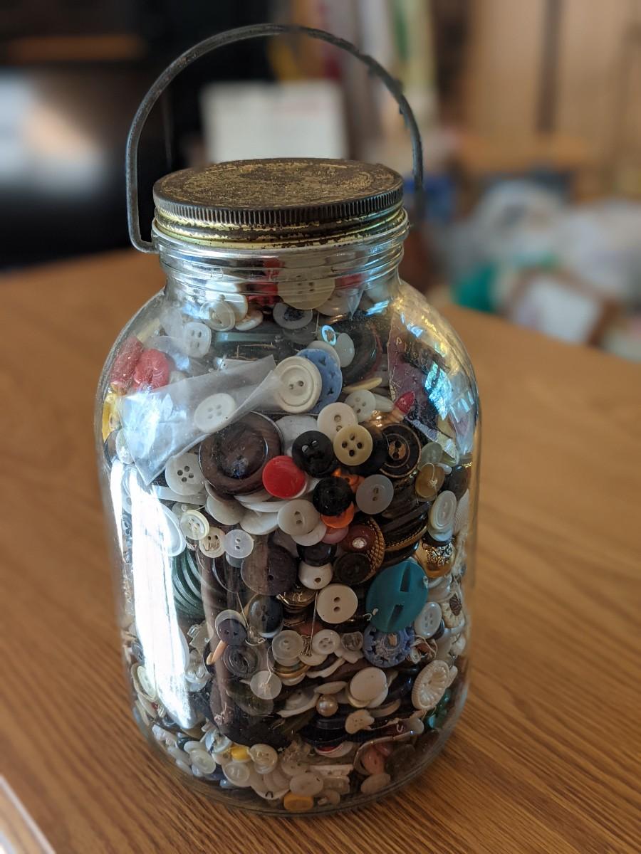 Large Jar of Antique Buttons