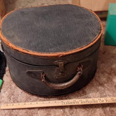 Vintage Leather Travel Box with Sewing Items, Exc Condition