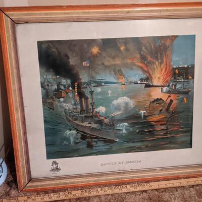 Battle of Manila Print, Nice Condition