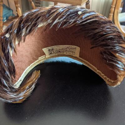 Vintage Pillbox Cocoanut Grove Hat Pheasant Feathers 