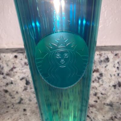 Starbucks venti green blue disco cup