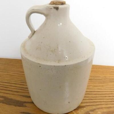 Vintage Pottery Cream Tone Whiskey Jug