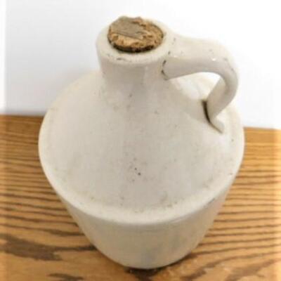 Vintage Pottery Cream Tone Whiskey Jug