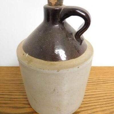 Vintage Two Tone Pottery Whiskey Jug