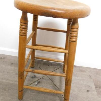 Vintage Solid Natural Wood Country Farmhouse Stool