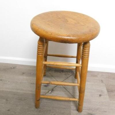 Vintage Solid Natural Wood Country Farmhouse Stool
