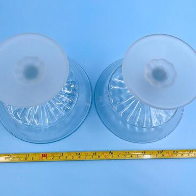 VINTAGE â€œTHREE FACEâ€ FROSTED PEDESTAL BOWLS