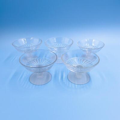 VINTAGE â€œTHREE FACEâ€ FROSTED SMALL PEDESTAL BOWLS