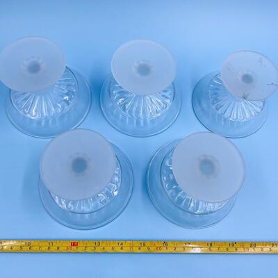 VINTAGE â€œTHREE FACEâ€ FROSTED SMALL PEDESTAL BOWLS