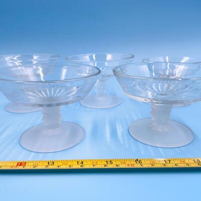 VINTAGE â€œTHREE FACEâ€ FROSTED SMALL PEDESTAL BOWLS