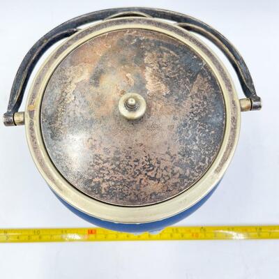 VINTAGE WEDGWOOD DARK BLUE BISCUIT BARREL